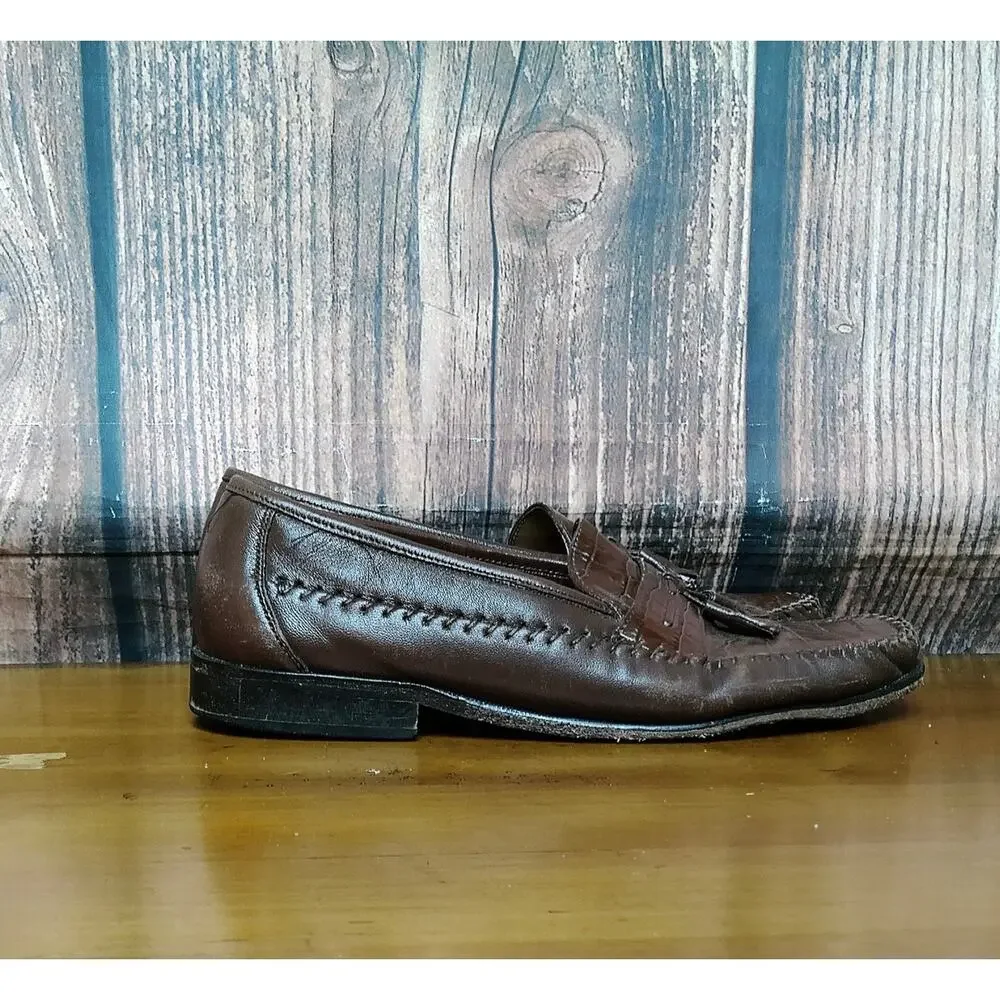 Men's Tassel Loafers Brown Slip-On Moc Toe‎ Dress Shoes